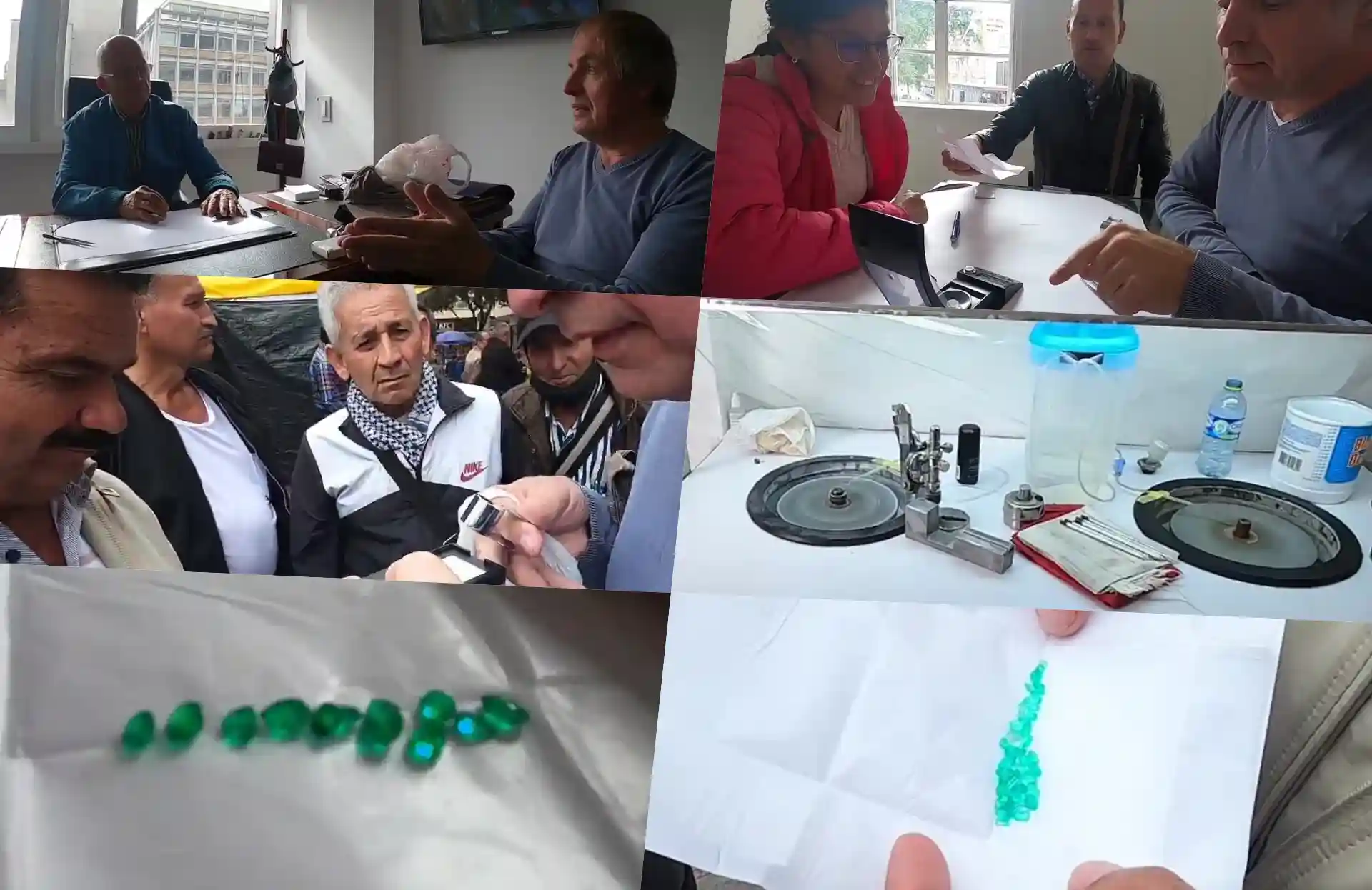 Buying and Identifying high quality Emerald in the Muzo Mine in Bogota Colombia.