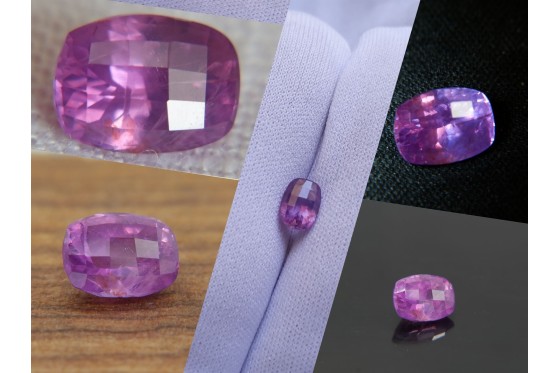 1.59 ct GIA Certified Tri-color Pink/Purple/Red Sapphire - Antique Cut