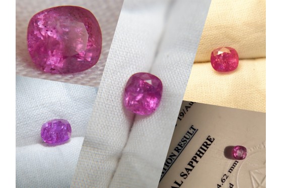 Bi-Color Hot Pink Sapphire - 1.475 ct - GIA Certified - Heated - Cushion Cut