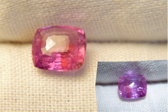 0.978 ct Unheated Colorchange Pink/Violet Sapphire, IGL Certified -