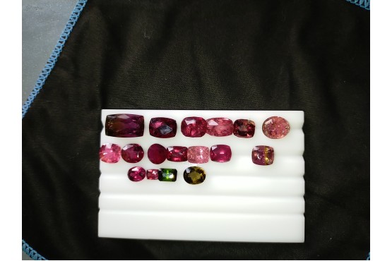 17 Unheated Tourmaline Lot - 46.05 Carats - Mixed Cuts - Eye Clean