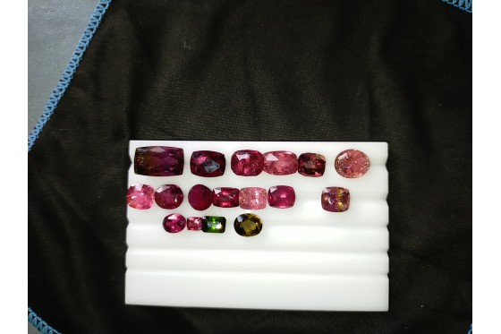 17 Unheated Tourmaline Lot - 46.05 Carats - Mixed Cuts - Eye Clean