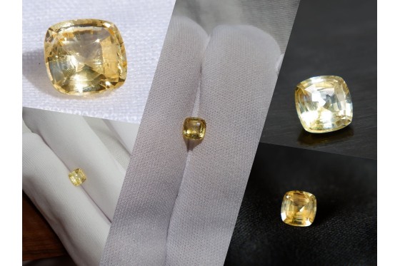 GIA Certified 1.06 ct Unheated Yellow Sapphire - Cushion Cut - Handcrafted