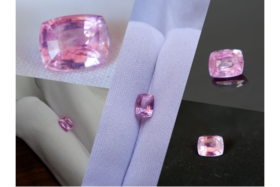 Pastel Padparadscha Sapphire - 1.634 ct - AGL Certified - Cushion Cut