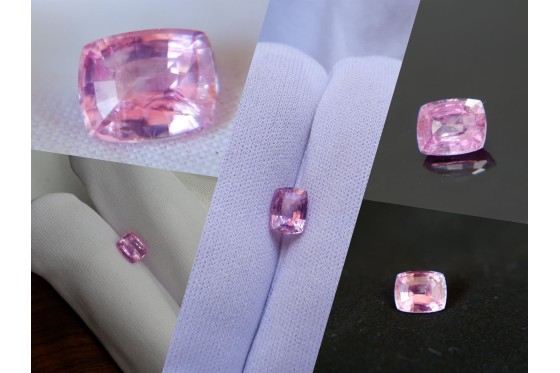 Pastel Padparadscha Sapphire - 1.634 ct - AGL Certified - Cushion Cut