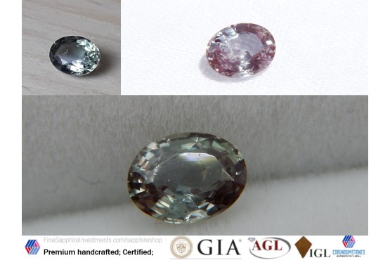 GIA Certified - 0.45 ct Natural Unheated Alexandrite - Eye Clean Oval Cut