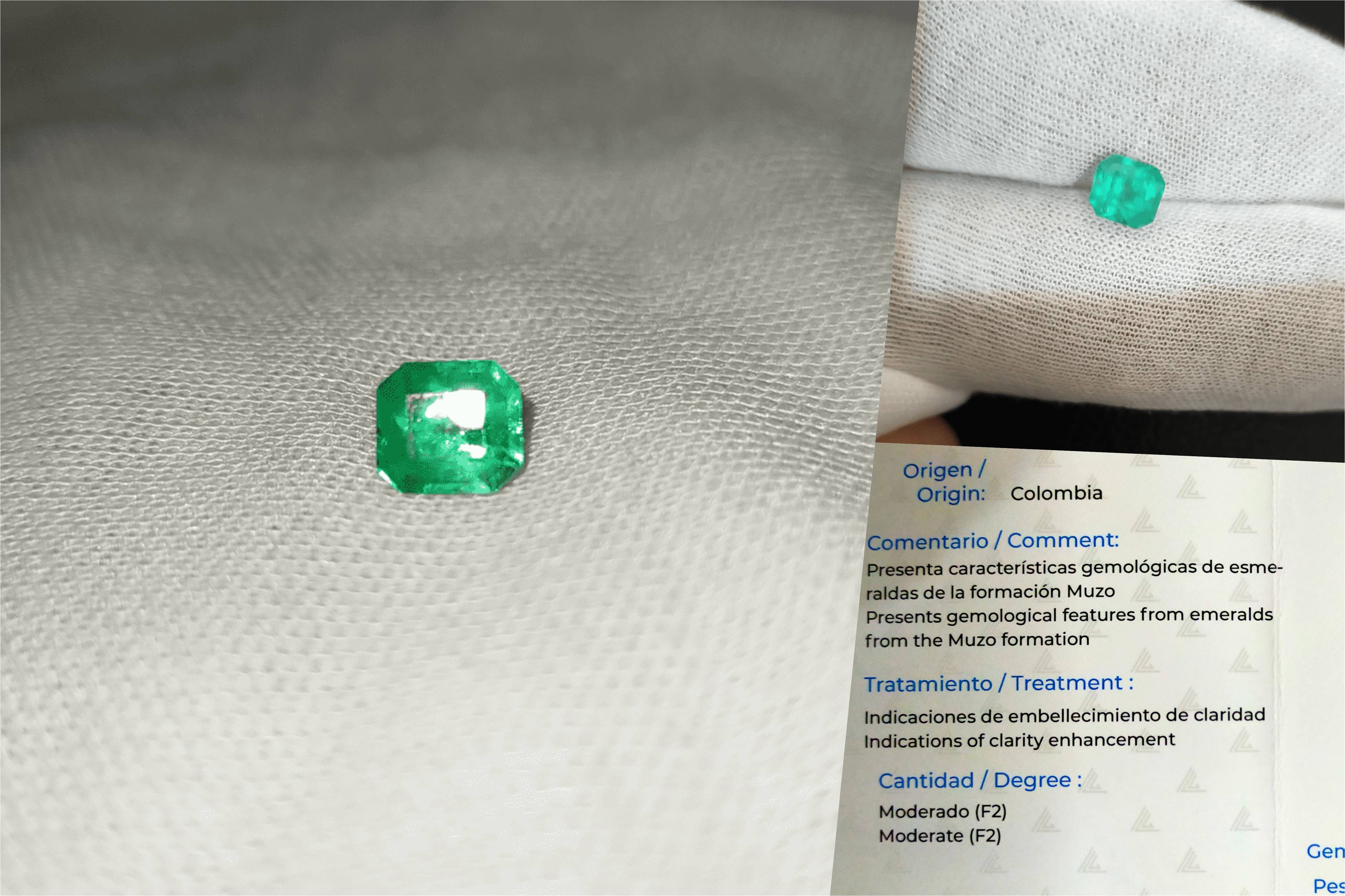 Muzo Mine Colombian Emerald - 1.18 ct - ICG Certified - Octagon Cut - F2 Clarity