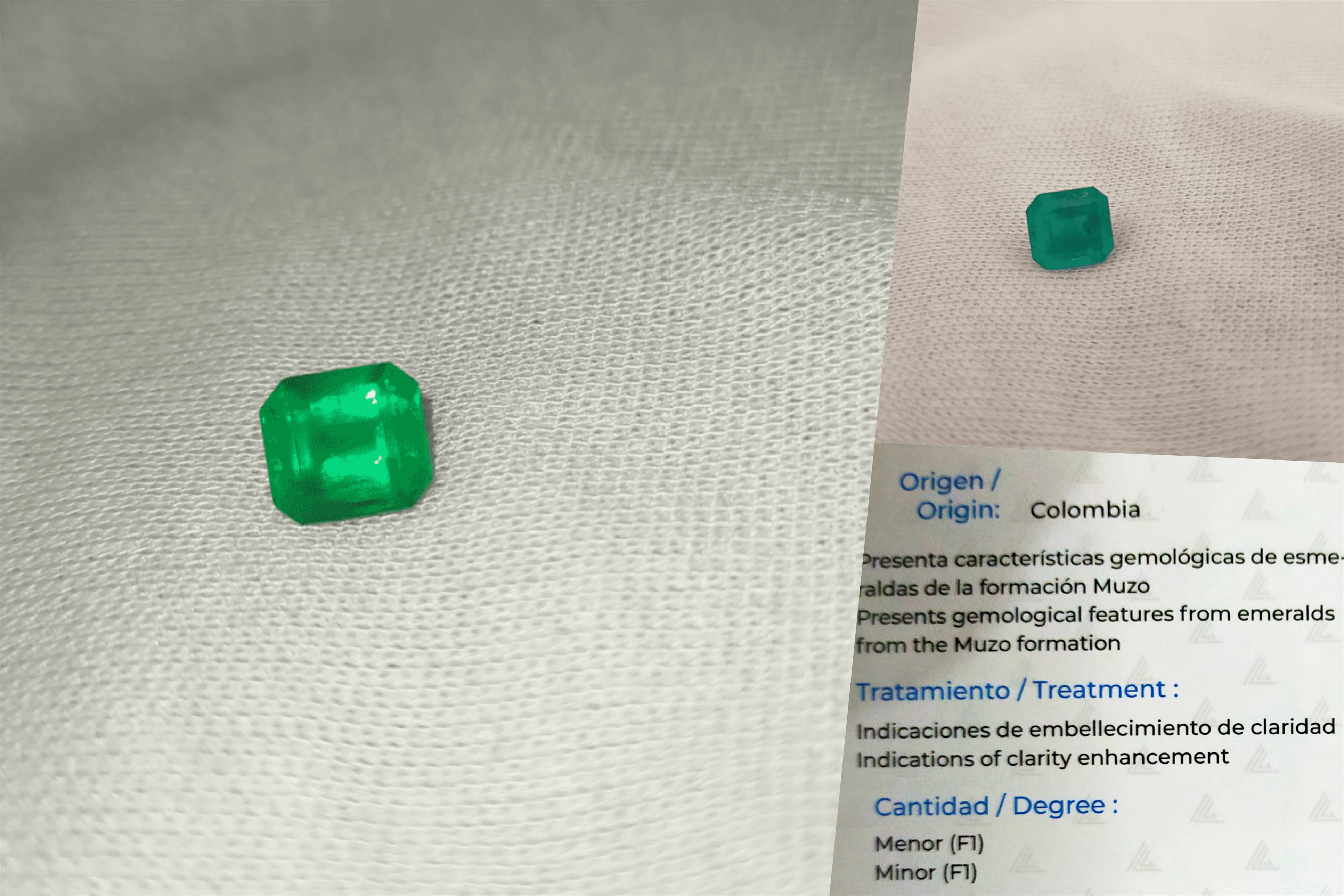 1.76 ct Colombian Muzo Emerald - GIA Certified - Octagon Cut - Vivid Green