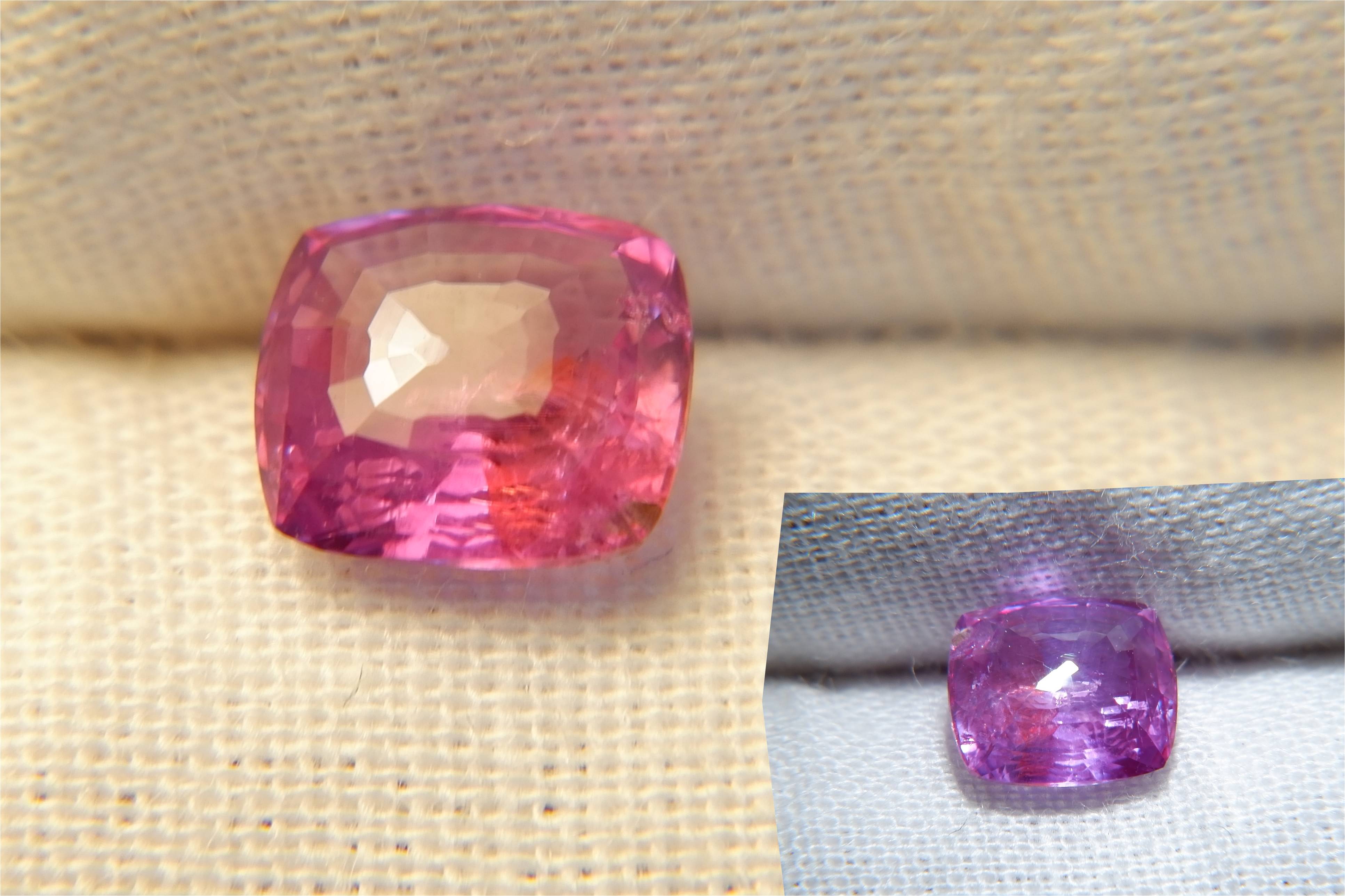 0.978 ct Unheated Colorchange Pink/Violet Sapphire, IGL Certified -