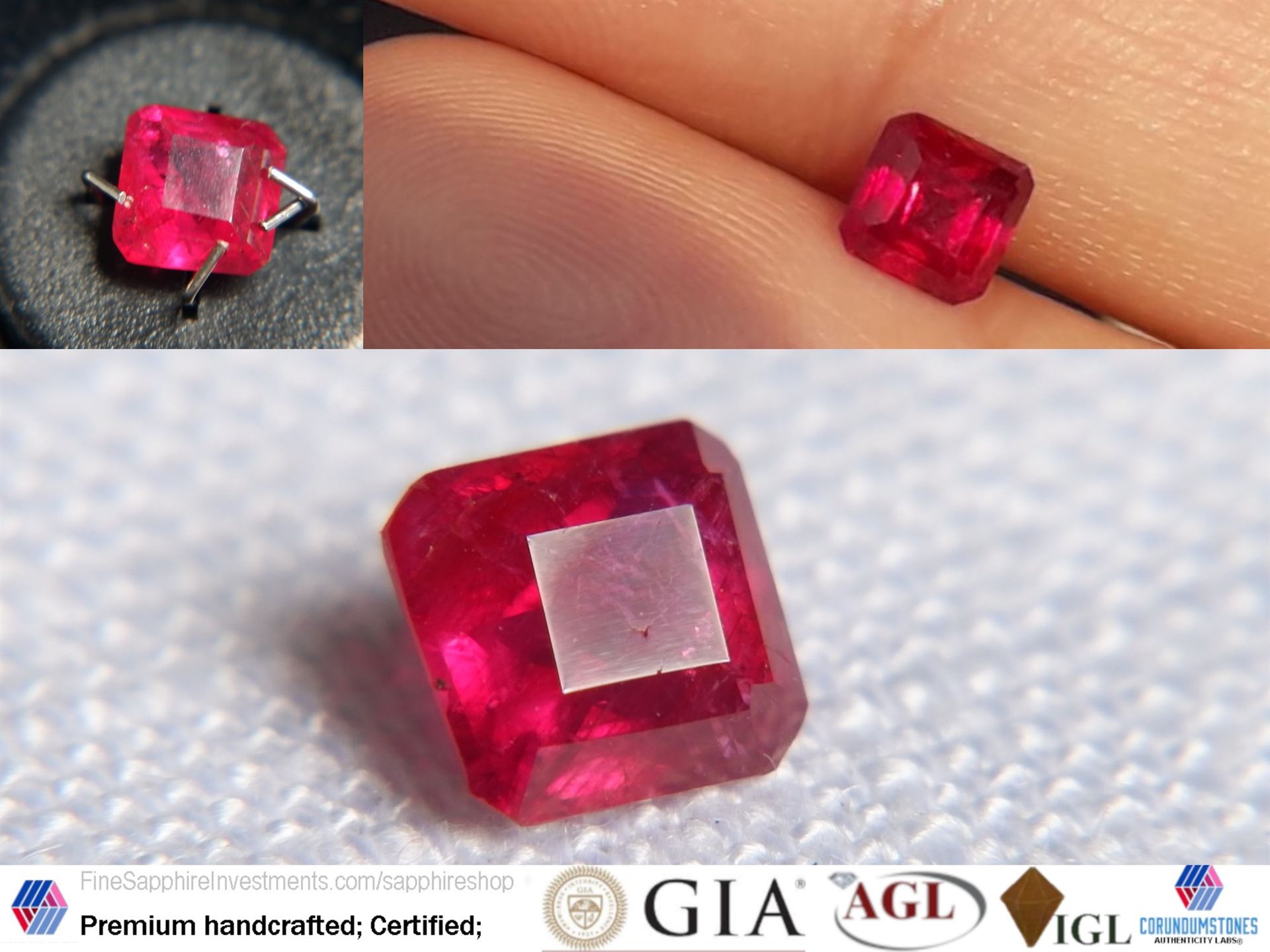 0.711 ct IGL Certified Blood Red Ruby - Untreated - Eye Clean - Octagon Cut