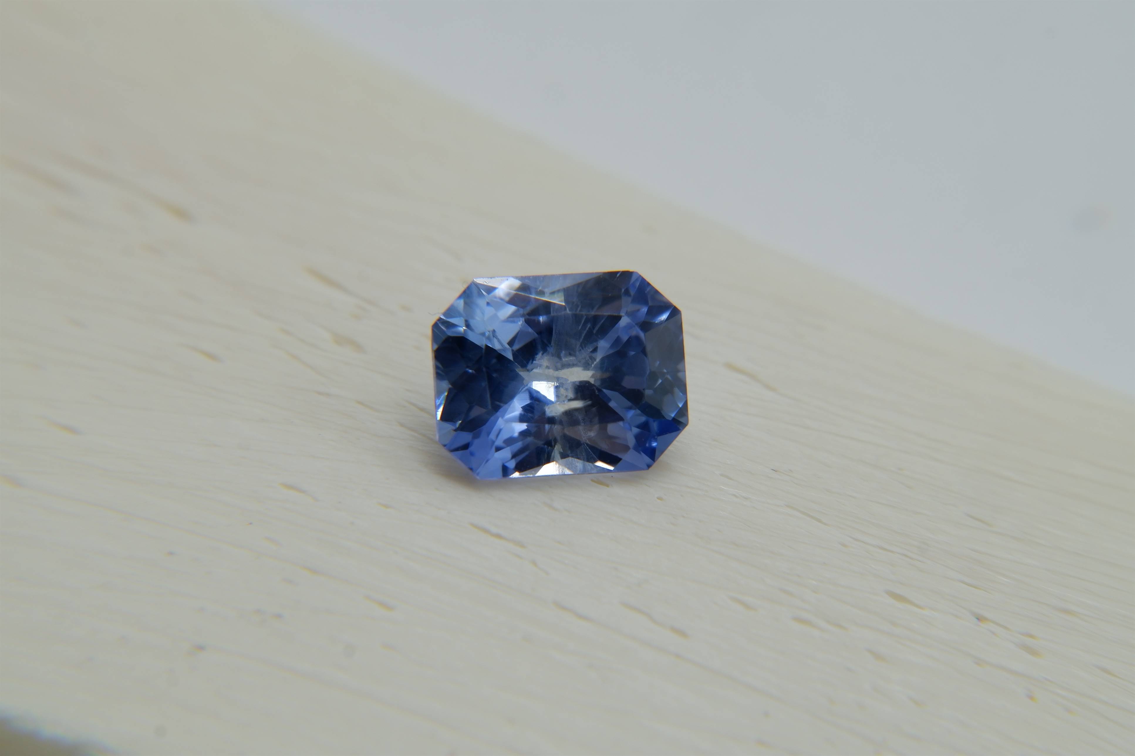 IGL Certified - 2.25 ct Pastel Blue Sapphire - Unheated - Octagon Cut