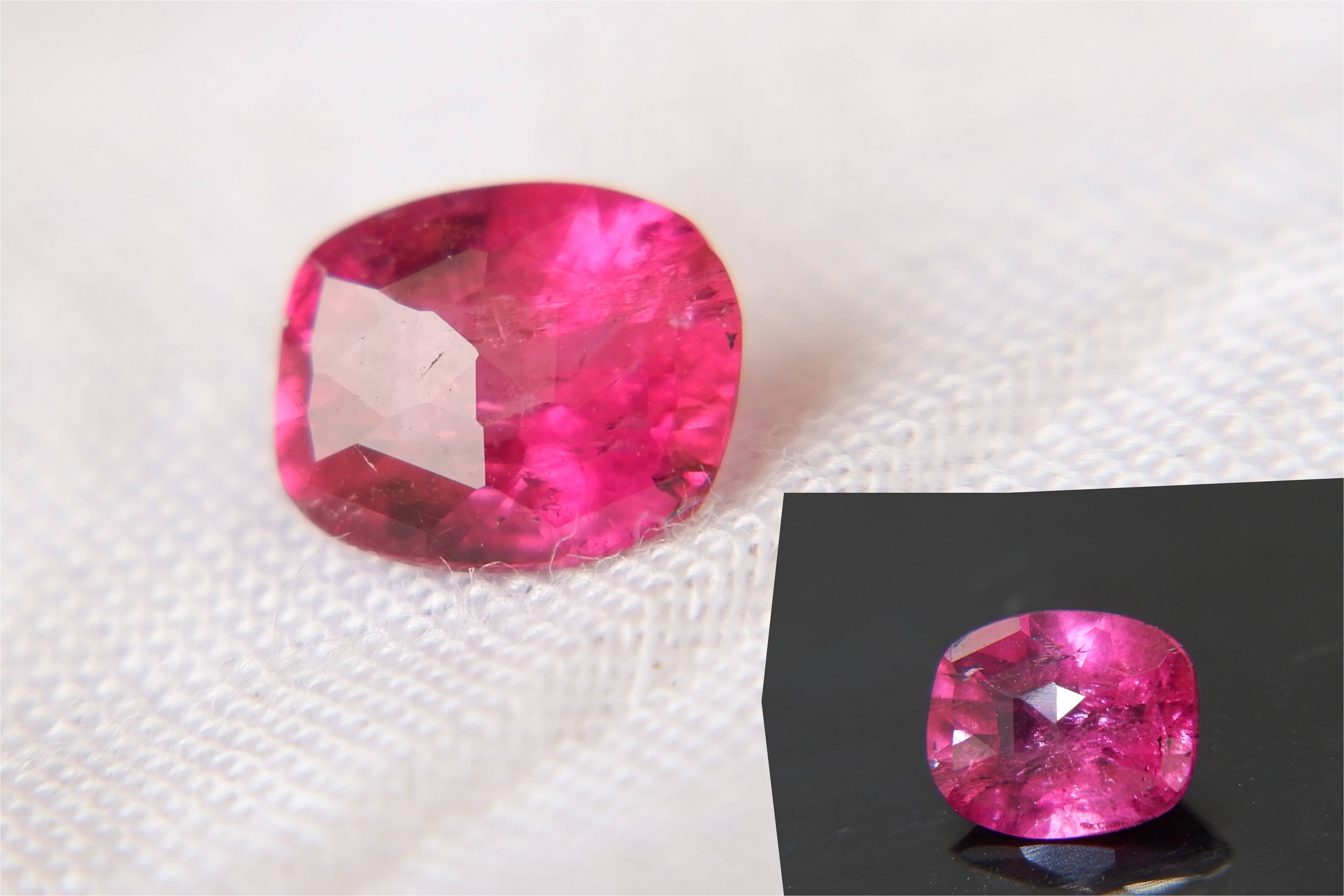 Pinkish-Orange Tourmaline 0.60 ct - Cushion Cut - Unheated - IGL Certified